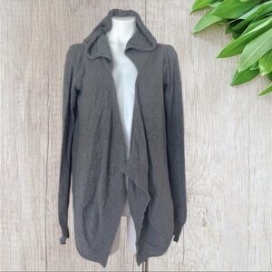 Express Gray Hooded Sporty Cardigan Sweater, Small